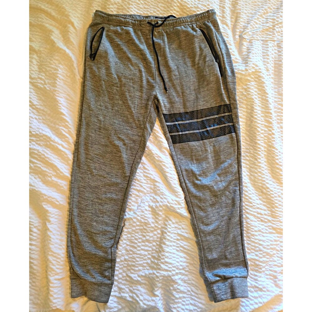 Public Record Men's 2XL Gray Jogger Pants Standard Fit Zip Pockets Drawstring